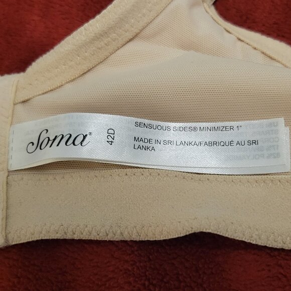 NWT- Soma Sensuous Sides Minimizer 1” Bra - 42D- Light Nude - Picture 6 of 6